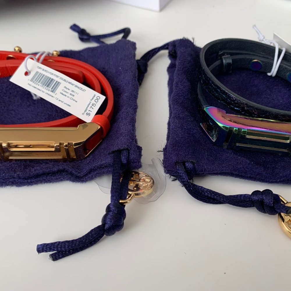 Fitbit 2 with 2 Tory Burch double wrap bracelets